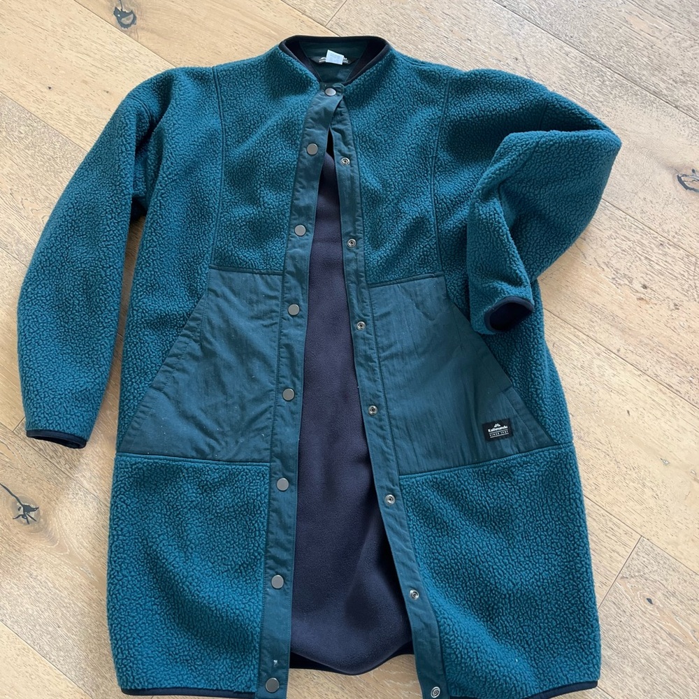 Kathmandu Teal Fleece Jacket with Snap Closures